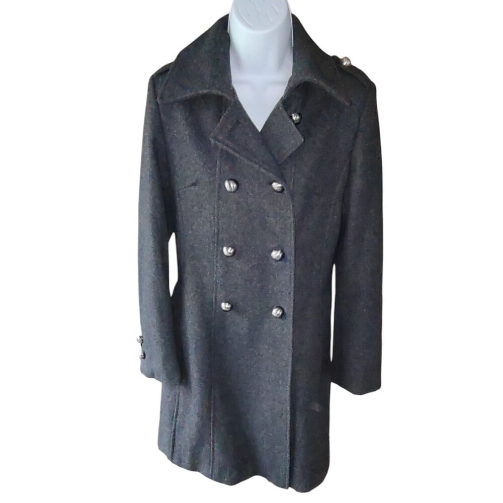 Collection by Gallery Wool Blend Charcoal Coat Size S